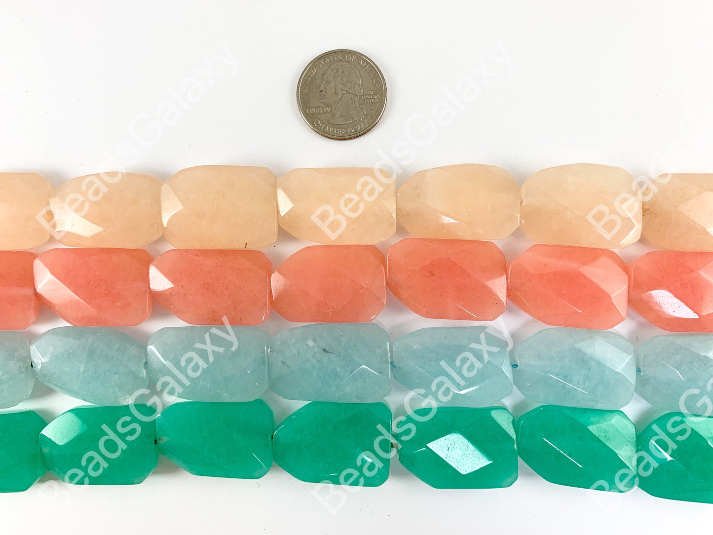 Dyed Jade Twisted Rectangle Flat Natural Stone Beads Around 15"