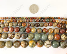 Cargar imagen en el visor de la galería, Picasso Jasper/Red Creek Jasper Redondo Suave Brillante Natural Piedras Preciosas Abalorios 14&quot;- 15&quot;
