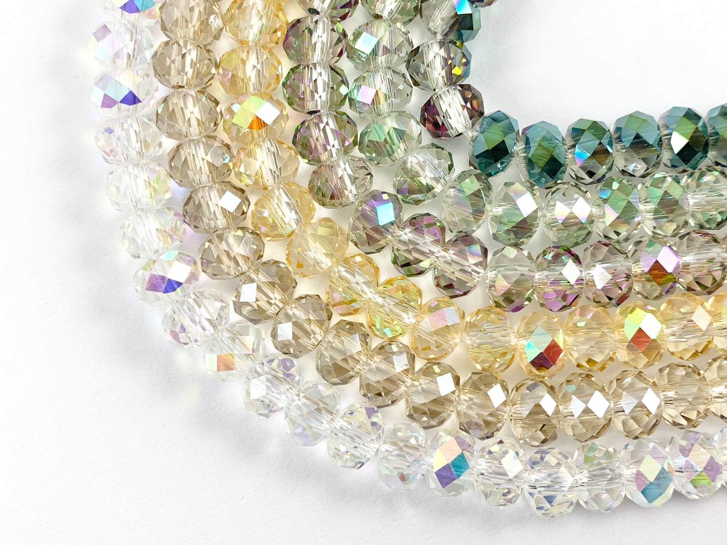 6x8mm High Quality Crystal Rondelle Faceted Shiny Rondel Crystal Beads Strand Available in 6 Colors