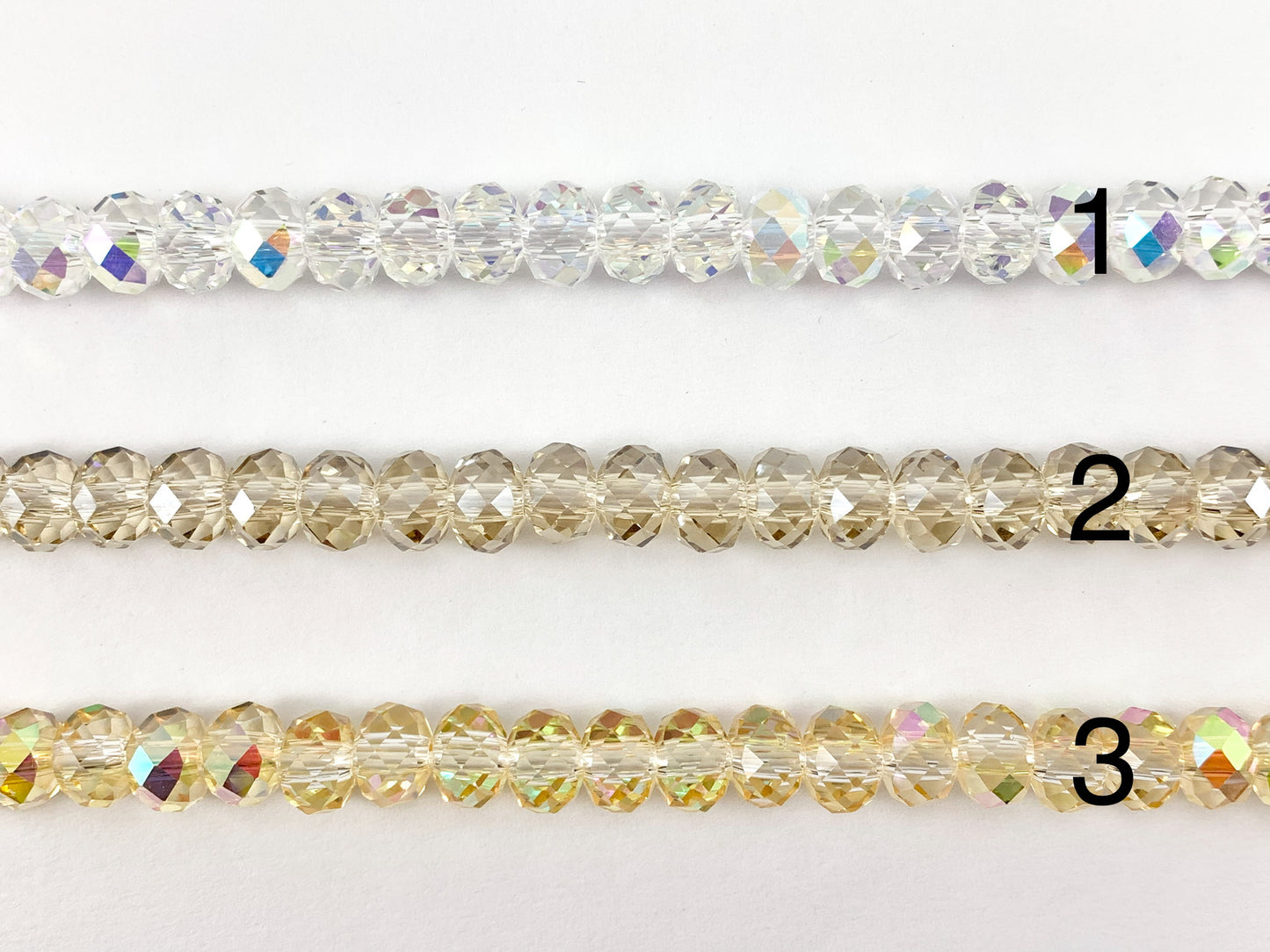 6x8mm High Quality Crystal Rondelle Faceted Shiny Rondel Crystal Beads Strand Available in 6 Colors