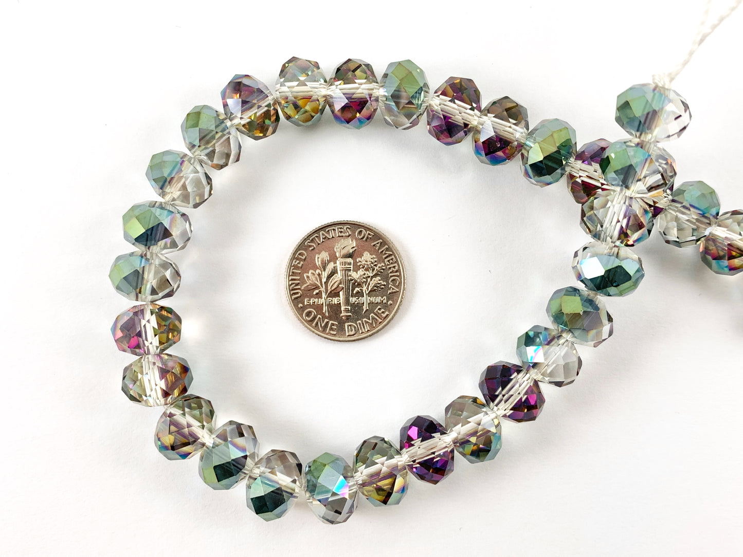 8x10mm High Quality Crystal Rondelle Faceted Shiny Rondel Crystal Beads Strand Available in 6 Colors