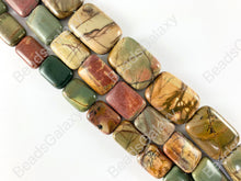 Cargar imagen en el visor de la galería, Picasso Jasper/Red Creek Jasper Rectángulo Suave Plana Cuentas de Piedra Natural Perfecta Color de Otoño Piedra Preciosa Alrededor de 14&quot;- 15&quot;
