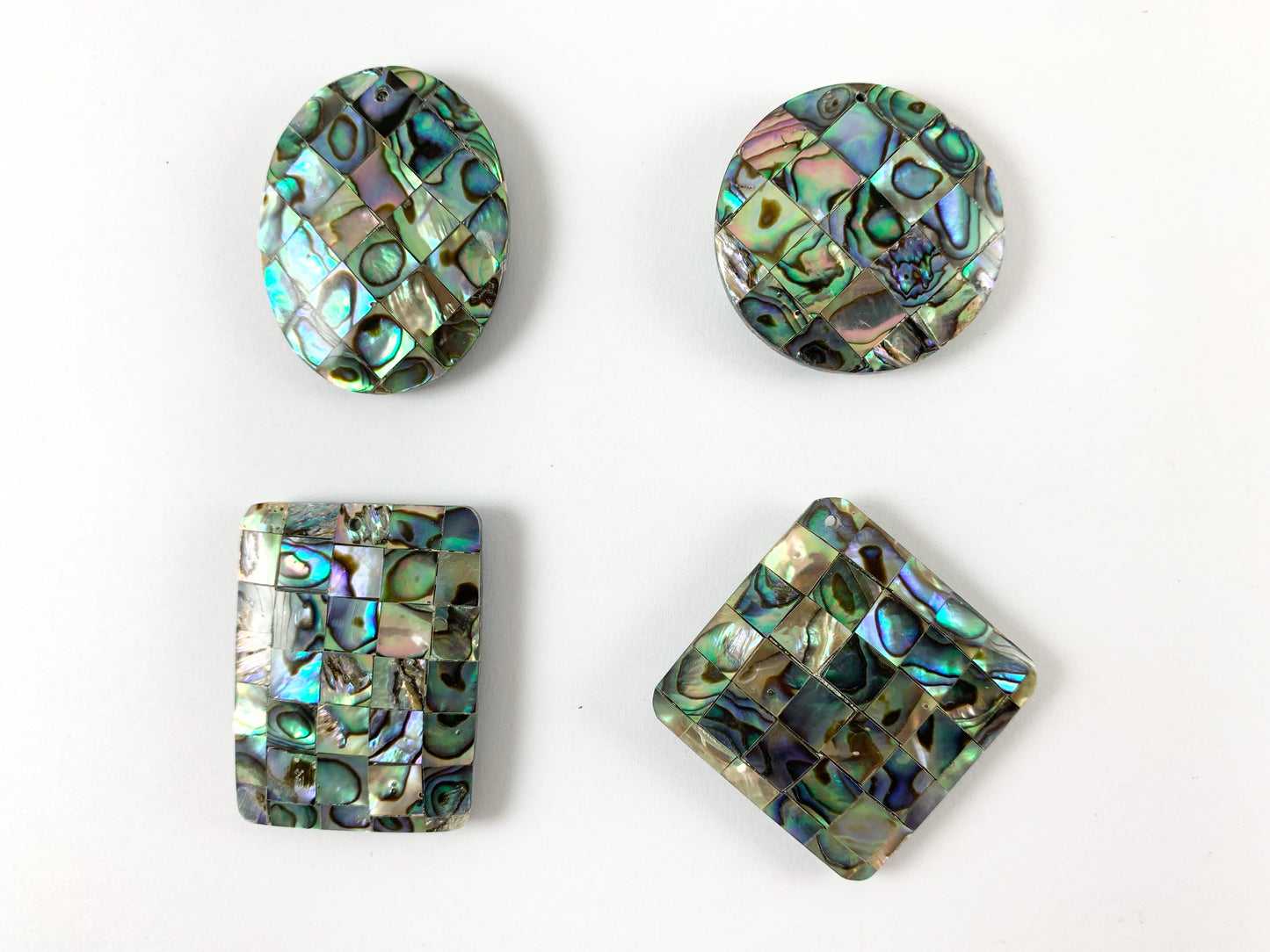 Abulón grande ovalado/rectángulo/moneda/cruz/corazón/diamante/colgante en forma de lágrima horario de verano joyería de playa decoración del hogar