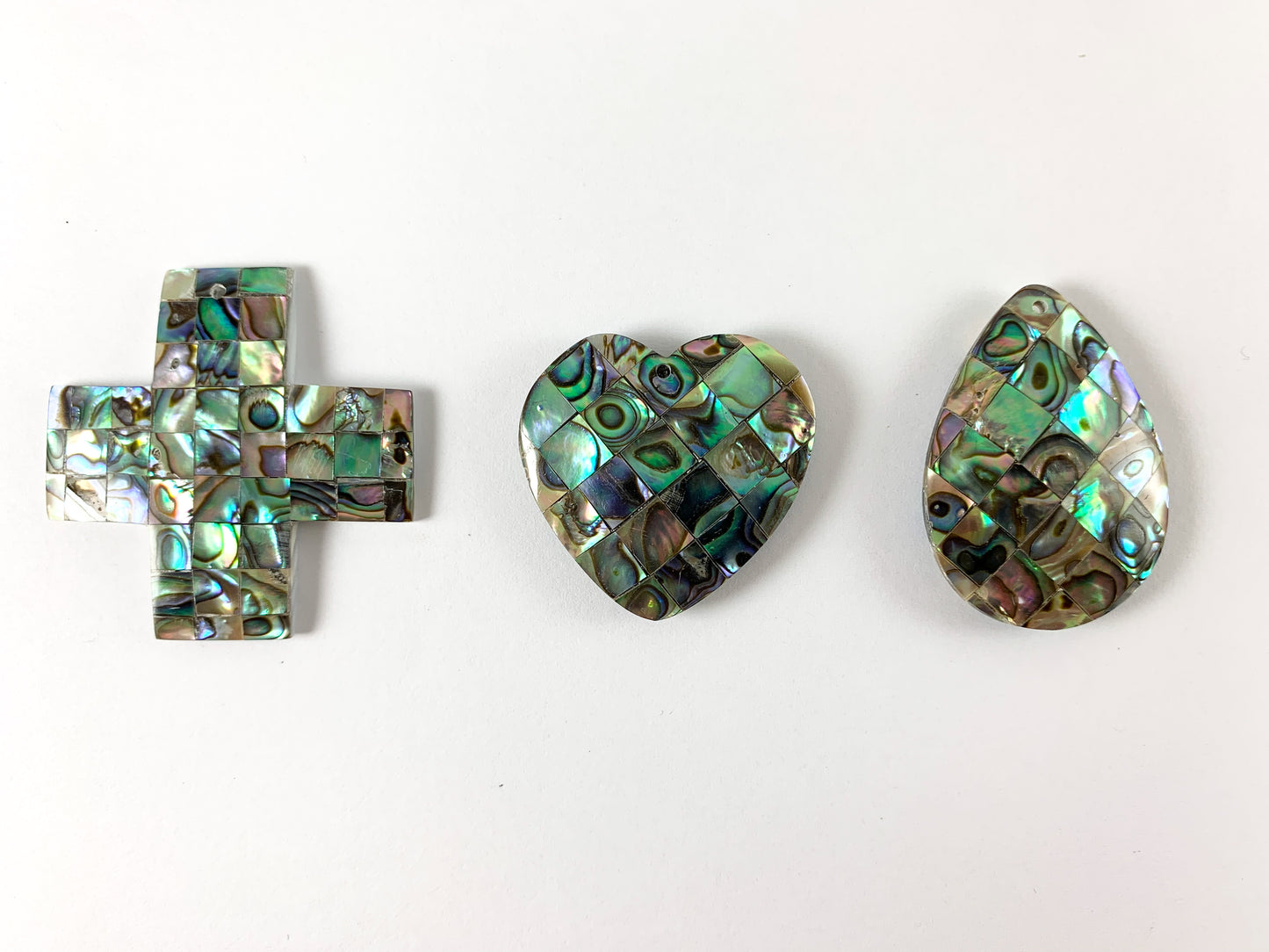 Abulón grande ovalado/rectángulo/moneda/cruz/corazón/diamante/colgante en forma de lágrima horario de verano joyería de playa decoración del hogar