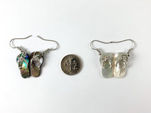 Load image into Gallery viewer, Abalone and Trocas Shell Flip Flop Beach Sandal Pendant &amp; Matching Earrings Summer Time Beach Jewelry
