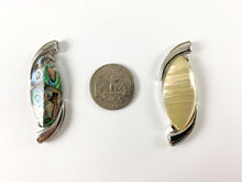 Load image into Gallery viewer, Natural Abalone &amp; Yellow Trocas Shell Marquis Shape Silver Pendant Beach Jewelry/Decoration for Summer Time!
