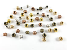 Load image into Gallery viewer, Pewter Shiny Carving Etched Round Spacer Large Hole Beads Rosy Gold, Gold, Silver, Bronze, Copper
