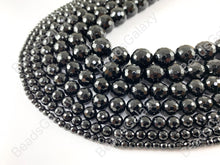 Load image into Gallery viewer, Grade AAA Solid Black Onyx Fine Cut Round Faceted Shiny Natural Gemstone Beads High Quality Healing Stone 4mm-16mm Around 15&quot;
