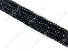 Load image into Gallery viewer, Grade AAA Solid Black Onyx Rondelle Smooth Shiny Natural Gemstone Beads High Quality Healing Stone 6mm 8mm Around 15&quot;
