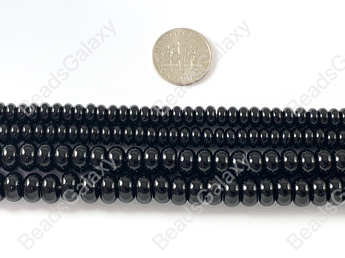 Grado AAA Ónix Negro Sólido Rondelle Suave Brillante Piedras Preciosas Naturales Piedra Curativa de Alta Calidad 6mm 8mm Alrededor de 15"