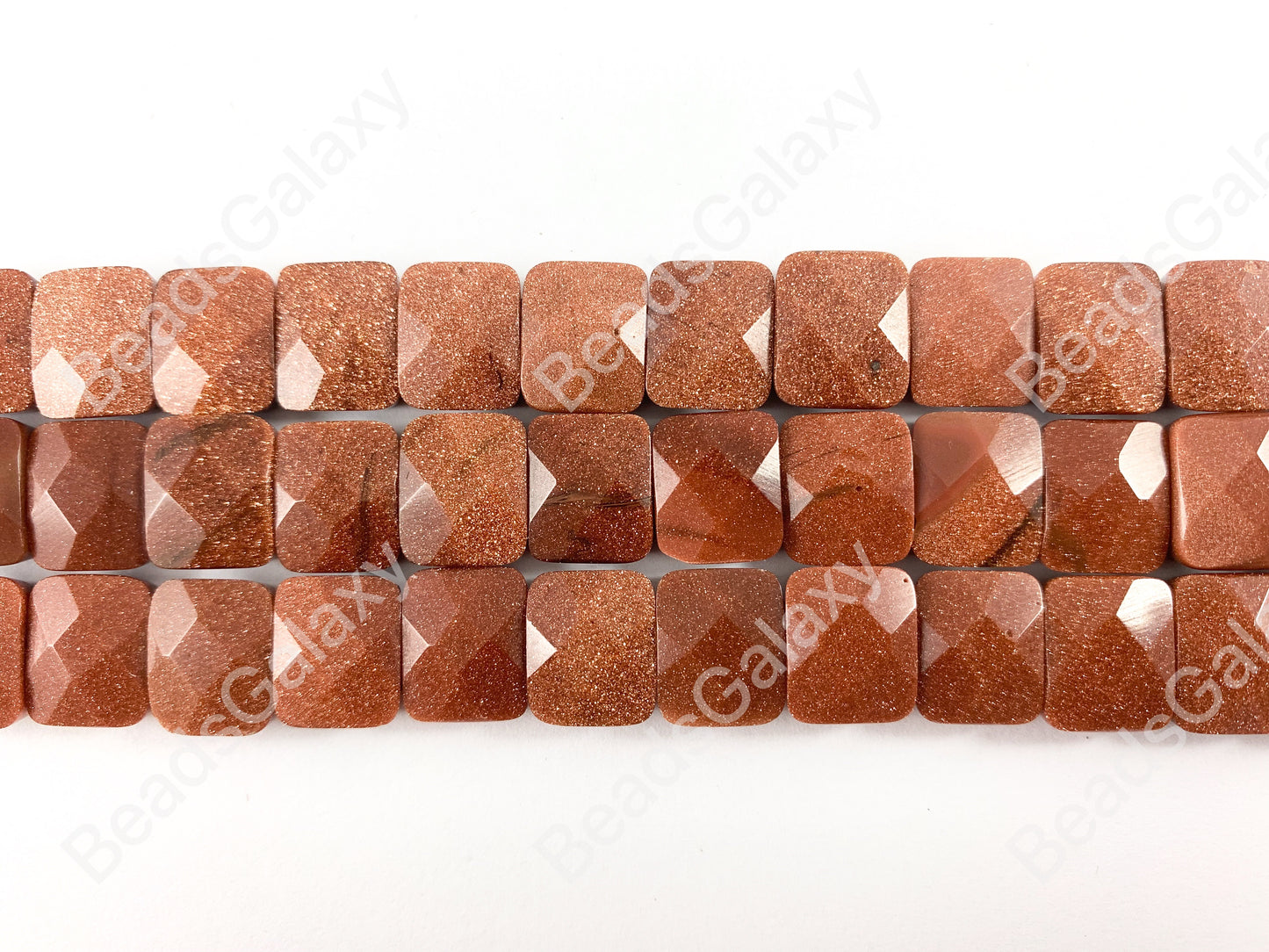 Marrón rojizo y azul oscuro, piedra dorada brillante, piedra dorada azul, rectángulo facetado, cuentas perforadas dobles para pulsera de alrededor de 15"