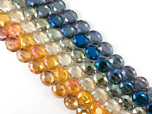 Faceted Shiny 20x24mm Dyed Glass Oval Crystal Beads 24 Colors Available Around 12"