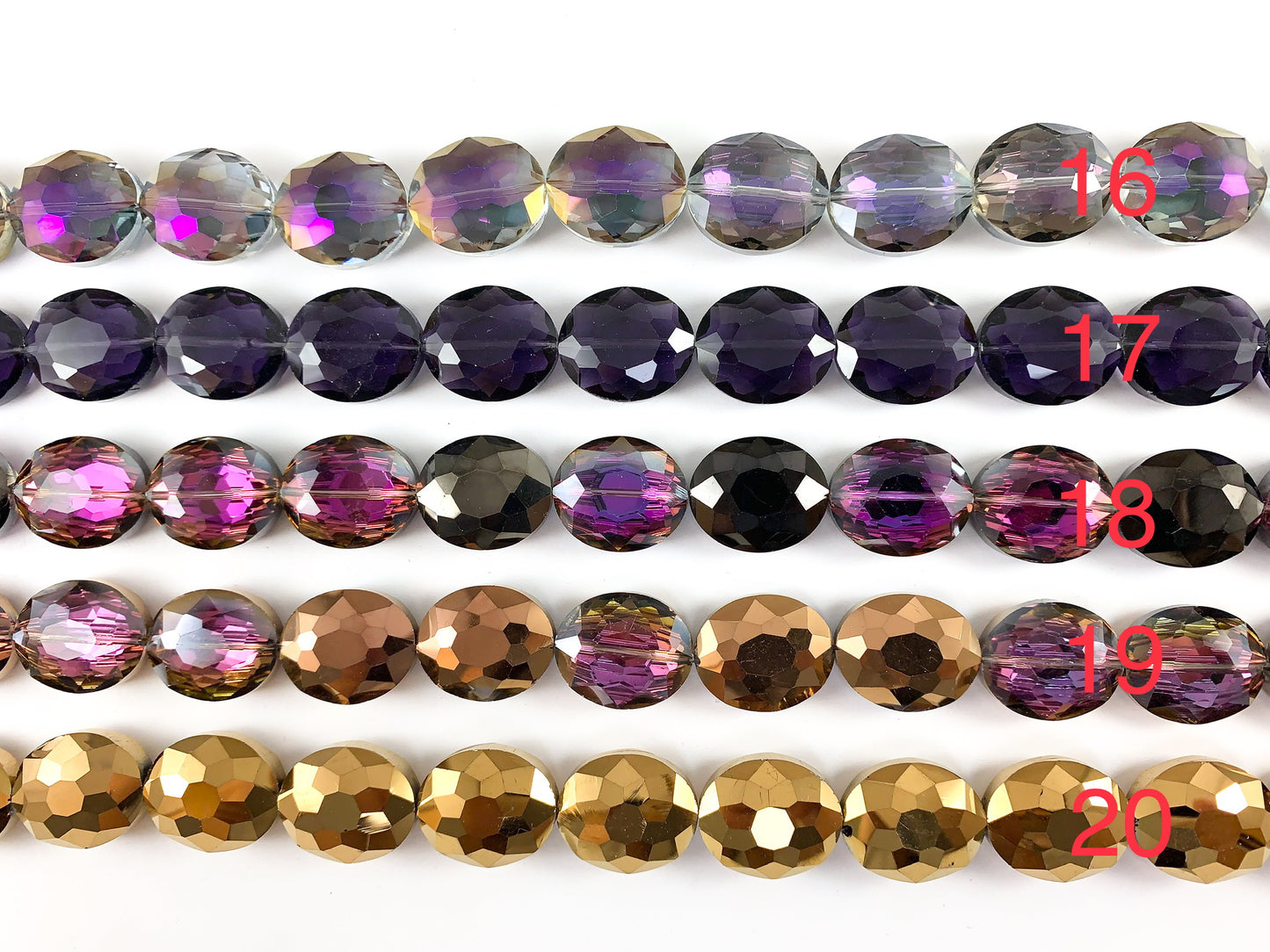 Faceted Shiny 20x24mm Dyed Glass Oval Crystal Beads 24 Colors Available Around 12"