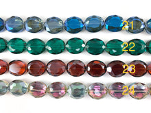 Load image into Gallery viewer, Faceted Shiny 20x24mm Dyed Glass Oval Crystal Beads 24 Colors Available Around 12&quot;
