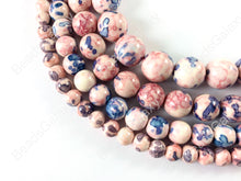 Load image into Gallery viewer, Pastel Pink Mosaic Composite Howlite Round Smooth Beads 6-12mm Around 15&quot;
