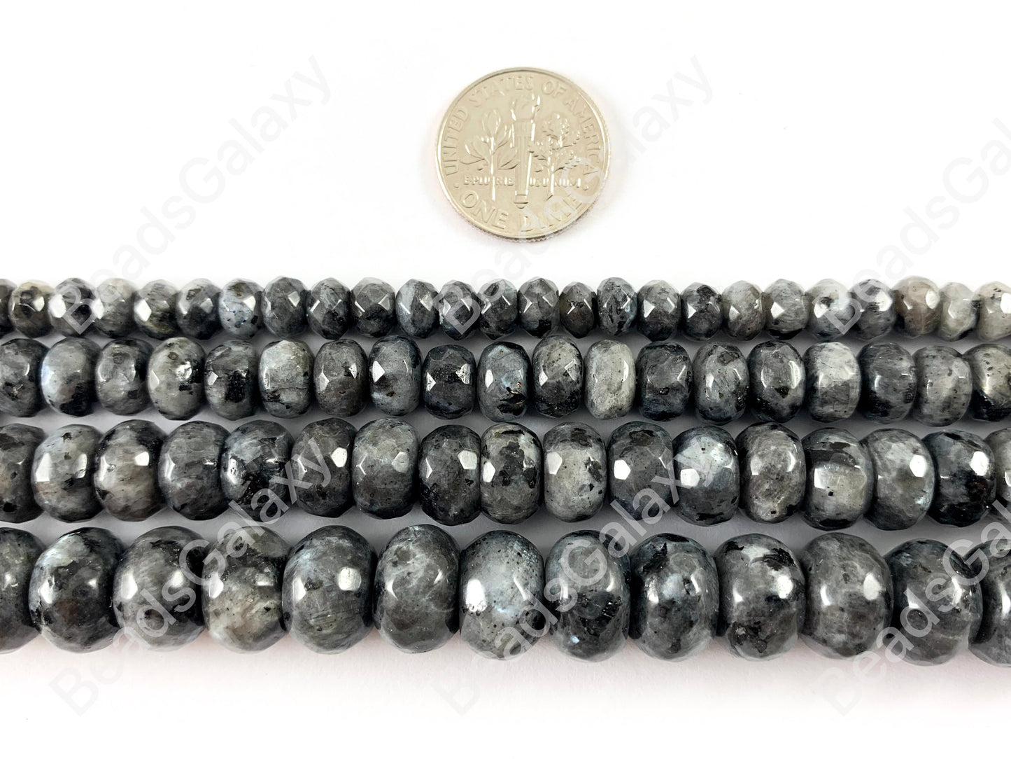 Labradorita negra Larvikita Rondelle Cuentas de piedras preciosas naturales facetadas para pulseras de hombres y mujeres de 6 a 12 mm disponibles alrededor de 14 a 15 pulgadas