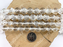 Load image into Gallery viewer, Grade AAA Natural Crackle Clear Quartz High Quality Round Smooth Shiny Beads Healing Crystalline Gemstone 10mm 12mm Around 15&quot;
