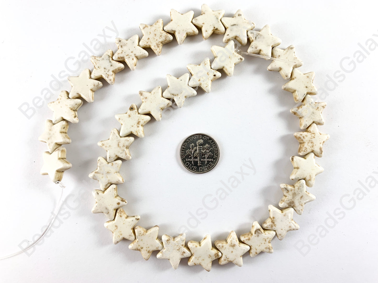 15mm Star Shape Howlite Turquoise Flat Beads 7 Colors Available Around 15-16"