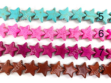 Load image into Gallery viewer, 25mm Star Shape Howlite Turquoise Flat Beads 10 Colors Available Around 15&quot;
