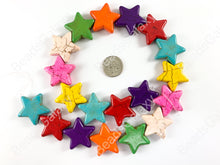 Load image into Gallery viewer, 25mm Star Shape Howlite Turquoise Flat Beads 10 Colors Available Around 15&quot;
