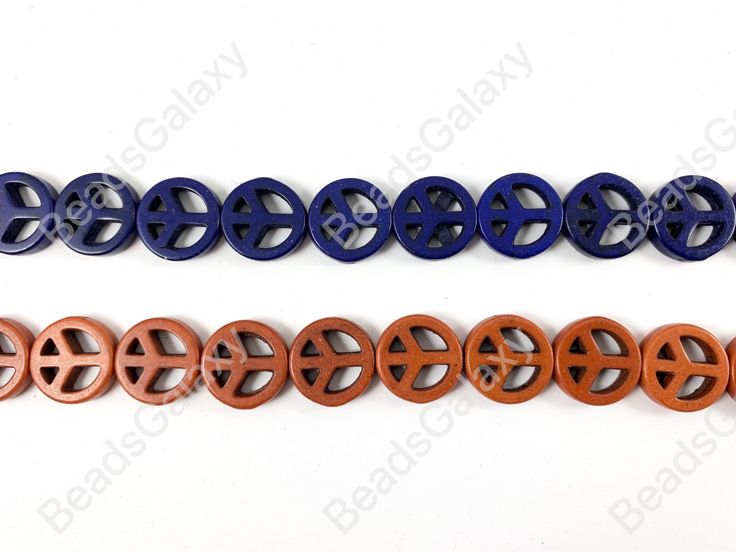 15mm Peace Sign Howlite Turquoise Flat Coin Disc Beads 11 Colors Available Around 15"