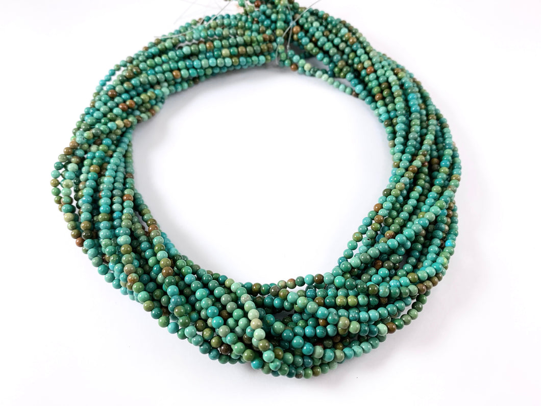 Guaranteed 100% Genuine Natural Turquoise 3mm Round Beads Natural Mineral Authentic Gemstone Beads Around 15-16