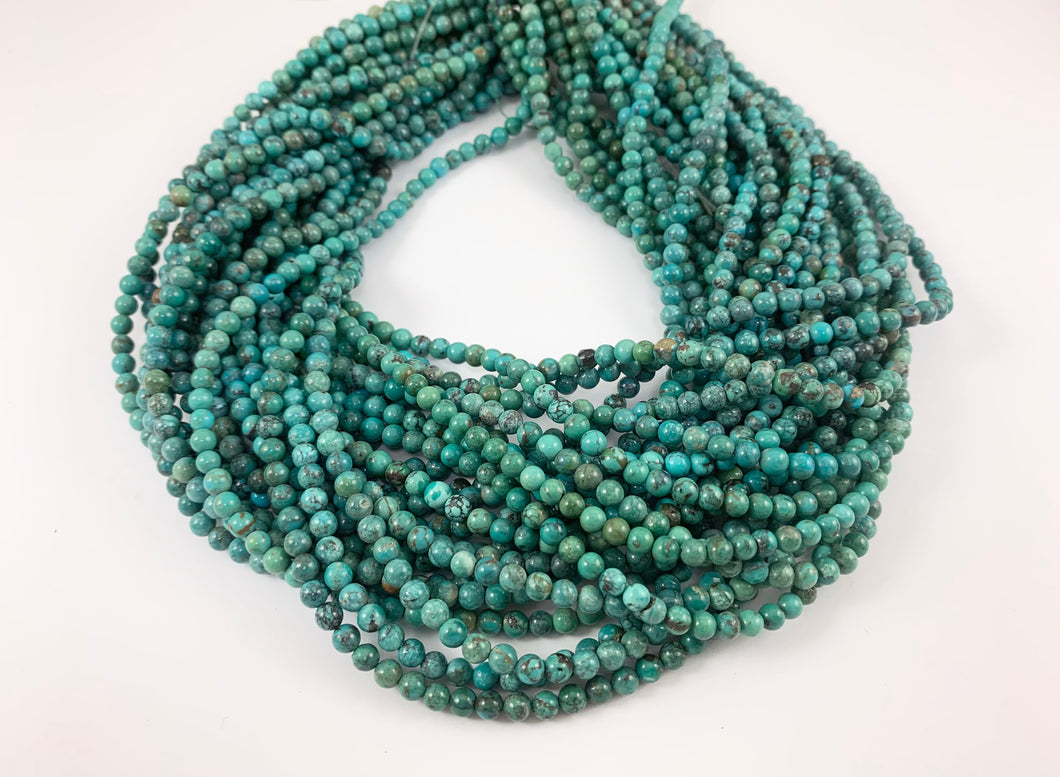 Guaranteed 100% Genuine Natural Turquoise 4mm Round Beads Natural Mineral Authentic Gemstone Beads Around 15-16