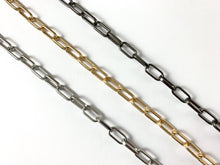 Load image into Gallery viewer, Real 18K Gold/Silver/Gunmetal Plated Paperclip Chain in Matte Gold, Matte Silver and Matte Gunmetal Color
