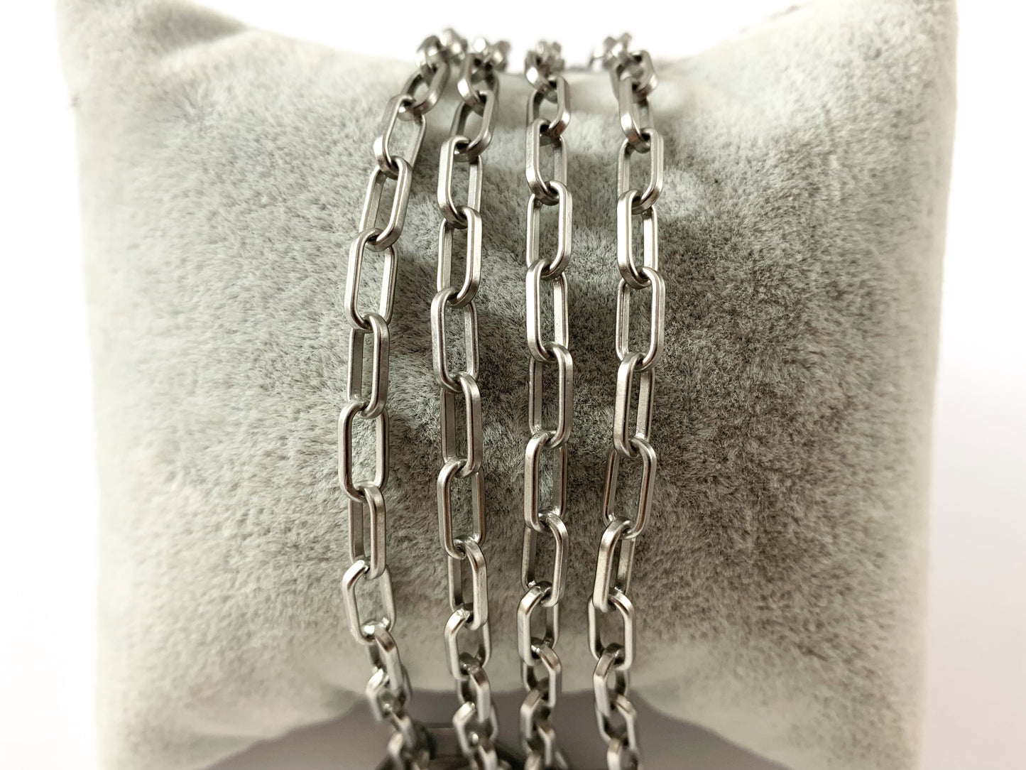 Real 18K Gold/Silver/Gunmetal Plated Paperclip Chain in Matte Gold, Matte Silver and Matte Gunmetal Color