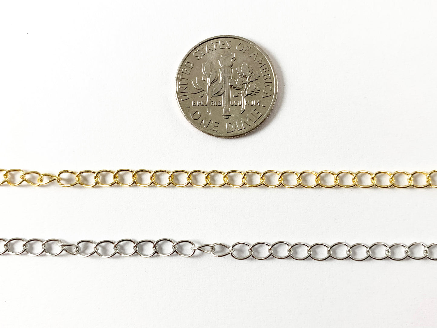 Extensor de pulsera y collar con cadena delicada ovalada chapada en oro/platino de 18 quilates para longitud ajustable