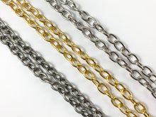 Load image into Gallery viewer, 18K Gold/ Platinum/ Antique Silver Plated Thick Oval Link Textured Chain
