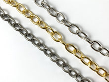 Load image into Gallery viewer, 18K Gold/ Platinum/ Antique Silver Plated Thick Oval Link Textured Chain
