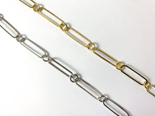 Load image into Gallery viewer, Real 18K Gold/Platinum Plated Large Thin Flat Paperclip Chain with Circle Link
