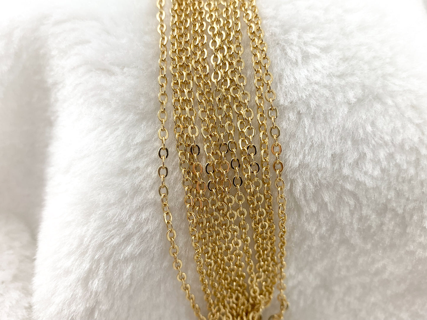 Cadena satelital minimalista y delicada de latón chapado en oro de 18 quilates para hombres y mujeres, fabricación de collares y pulseras