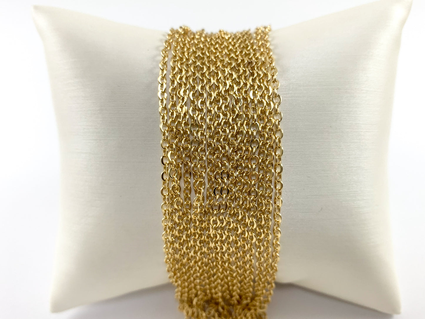 Cadena satelital minimalista y delicada de latón chapado en oro de 18 quilates para hombres y mujeres, fabricación de collares y pulseras