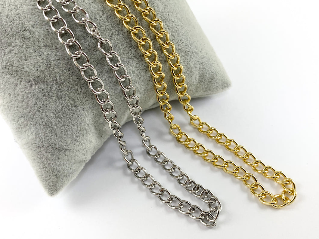 18K Gold/Platinum Plated Oval Thick Gauge Extension Chain Necklace Bracelet Extender Chain