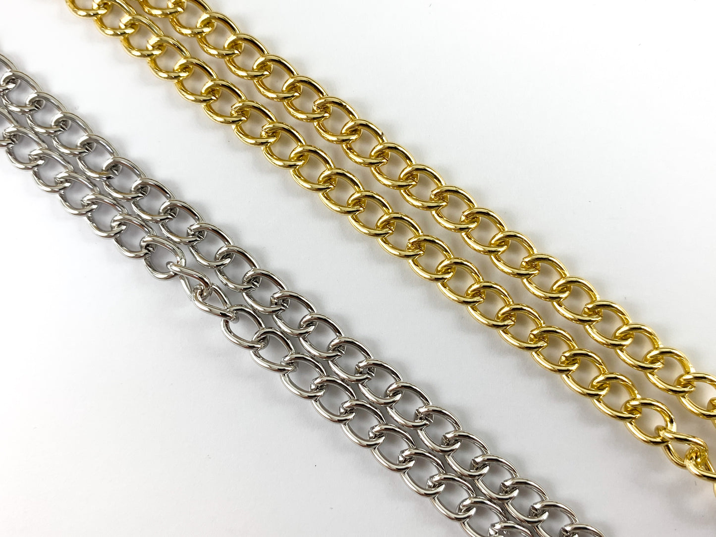 Cadena extensora ovalada de calibre grueso chapada en oro/platino de 18 quilates, cadena extensora para pulsera y collar