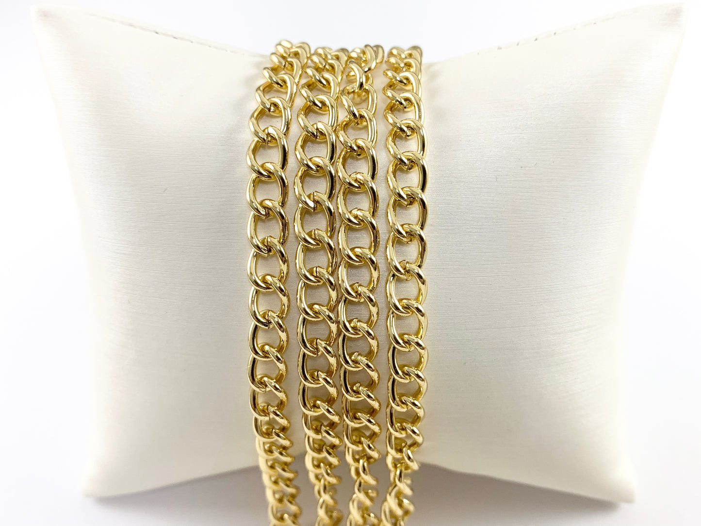 Cadena extensora ovalada de calibre grueso chapada en oro/platino de 18 quilates, cadena extensora para pulsera y collar