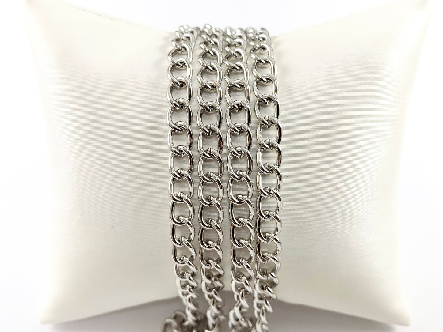 Cadena extensora ovalada de calibre grueso chapada en oro/platino de 18 quilates, cadena extensora para pulsera y collar