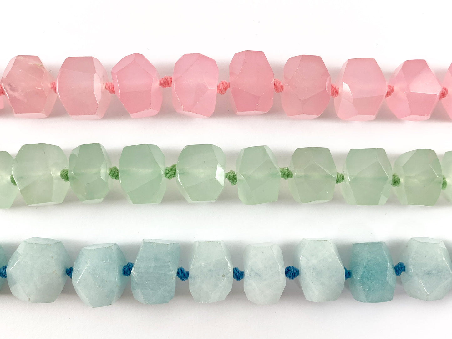 Pastel Color Dyed Jade Ice Cut Beads Easter Color Beads Pastel Green Blue Pink Around 15"