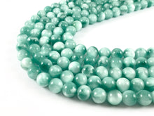 Load image into Gallery viewer, Grade AAA Green Angelite/ Green Moonstone/ Aqua Green Angelite Round Smooth Shiny Natural Gemstone Beads 15&quot;-16&quot;
