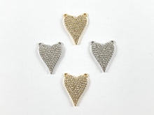 Load image into Gallery viewer, Real Gold 18K Plated Micro CZ Heart Pave Charm Over Copper 5PCS
