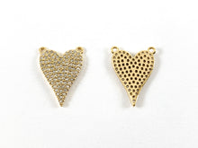 Load image into Gallery viewer, Real Gold 18K Plated Micro CZ Heart Pave Charm Over Copper 5PCS
