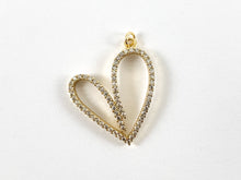 Load image into Gallery viewer, Real Gold 18K Plated Micro CZ Heart Pave Charm Over Copper 5PCS
