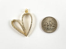 Load image into Gallery viewer, Real Gold 18K Plated Micro CZ Heart Pave Charm Over Copper 5PCS
