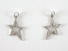 Load image into Gallery viewer, Real Gold 18K Plated Micro CZ  Pave Irregular Star Charm Over Brass 10PCS
