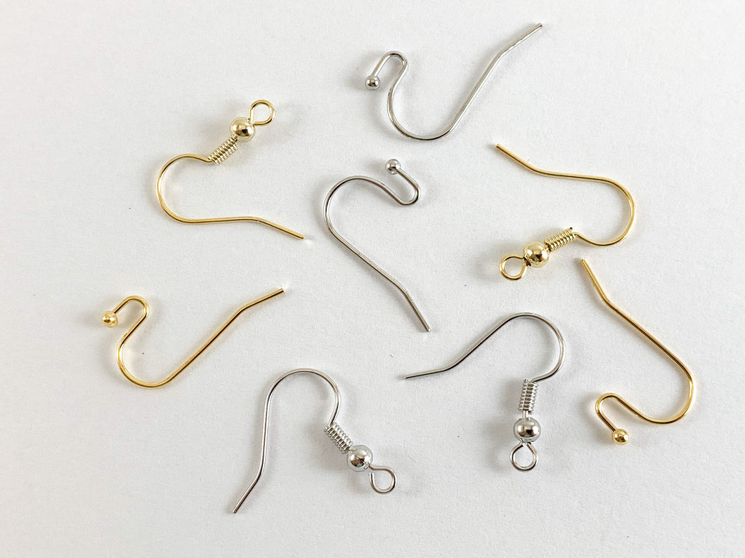 Real Gold 18K Plated Brass Earring Hook 95-100PCS