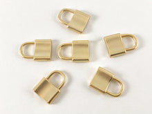 Load image into Gallery viewer, Real Gold 18K Plated Matte Lock Charms Over Brass 6PCS
