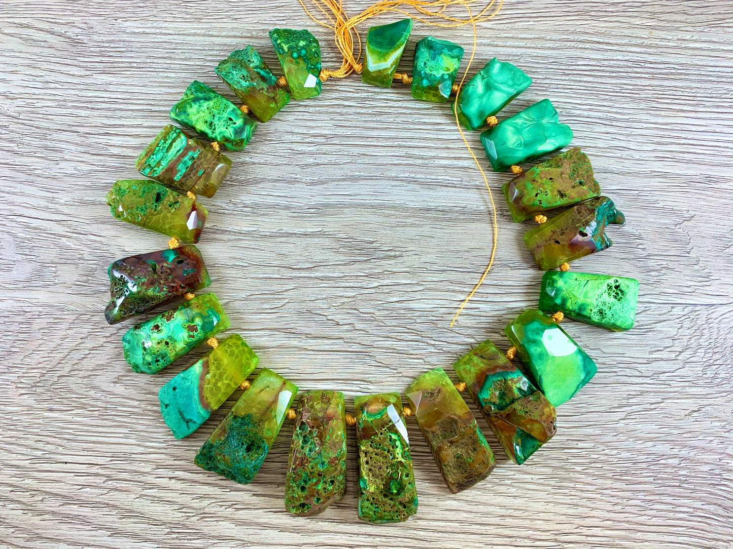 Agate Top Drilled Trapezoid Strand