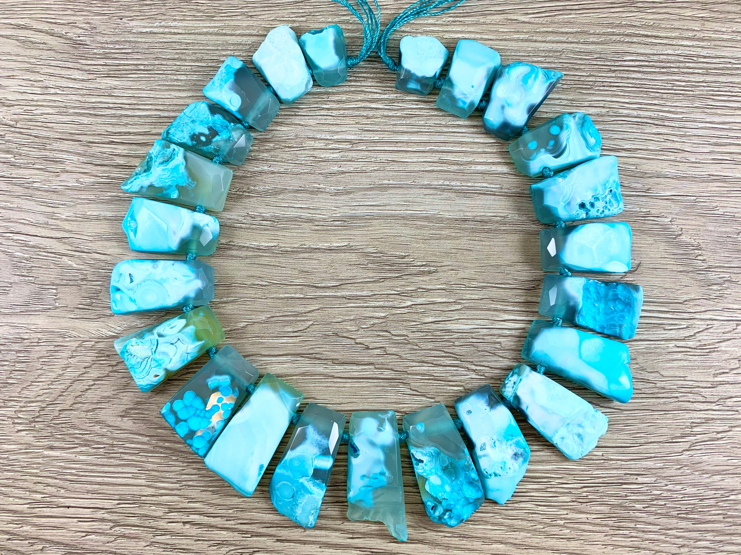 Agate Top Drilled Trapezoid Strand